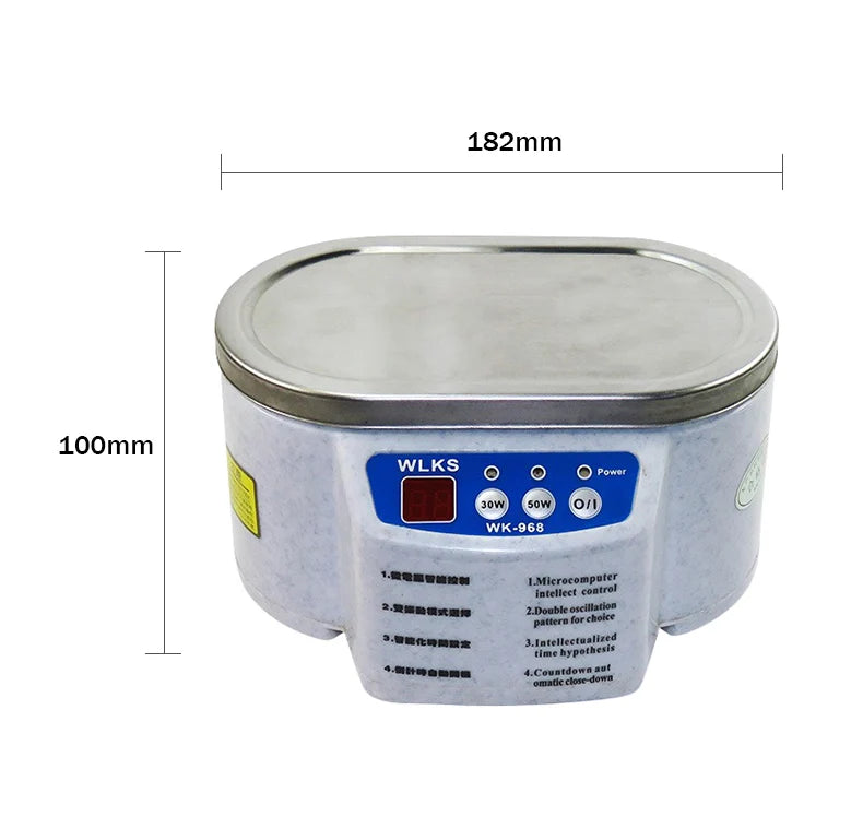 Ultrasonic Cleaner 30/50W Sonicator Bath 40Khz Degas for Watches Contact Lens Glasses Denture Teeth Electric Makeup Razor