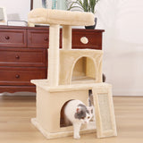 Domestic Delivery Big Cat Tree Tower Condo Furniture Scratch Post Cat Jumping Toy with Ladder for Kittens Pet House Play