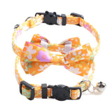 Floral Pet Cat Collar Dog Accessories Collier With Bell Chats Bow Bandana Sunflower Necklace Goats Supplies Breakaway Charm