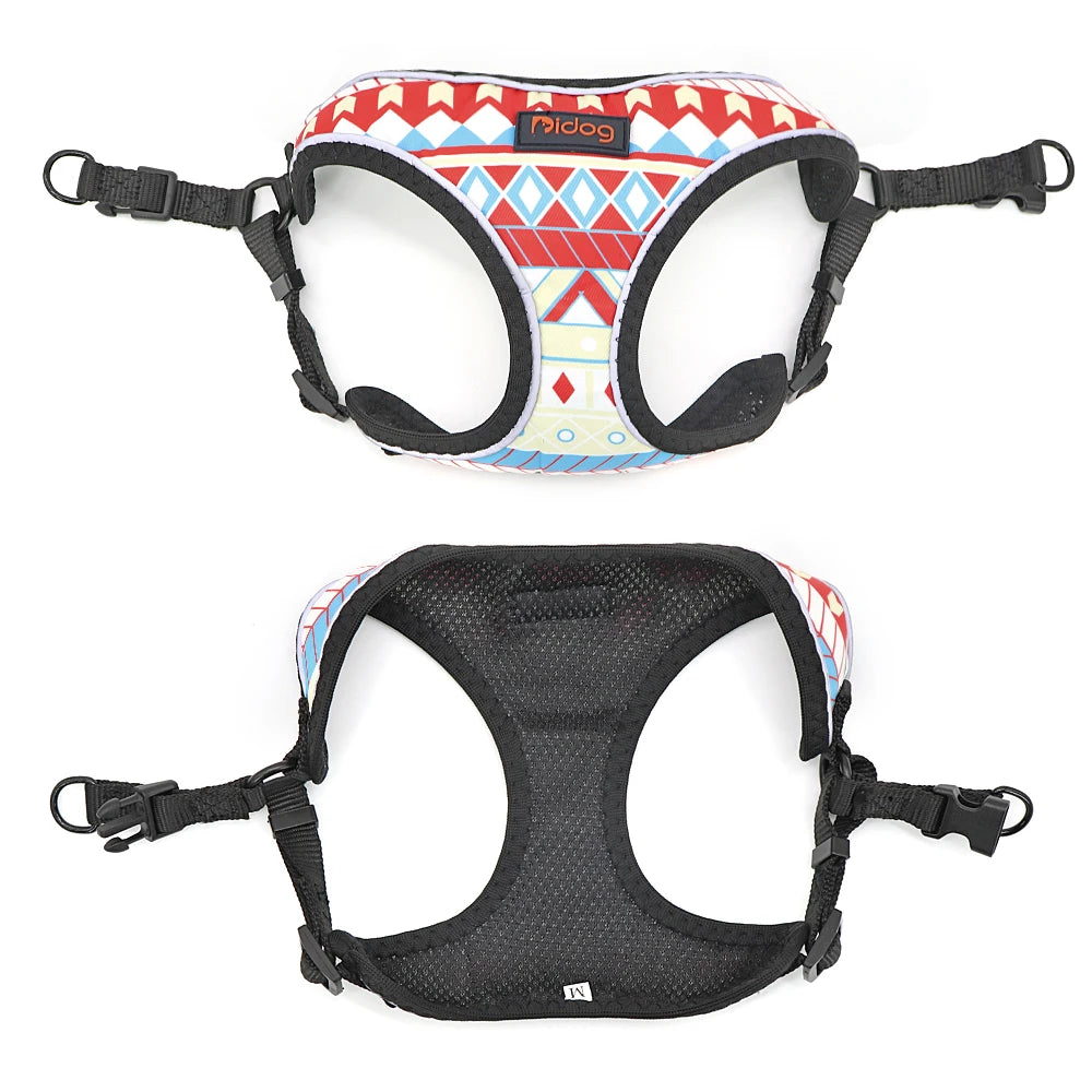 Mesh Nylon Cat Harness Reflective Kitten Dog Vest Harnesses Small Dogs Cats Printed Harness Vests Chihuahua Yorkshire