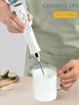 3 In 1 Electric Milk Frother Rechargeable Milk Foam Maker Handheld Foamer High Speeds Milk Frother Drink Mixer Coffee