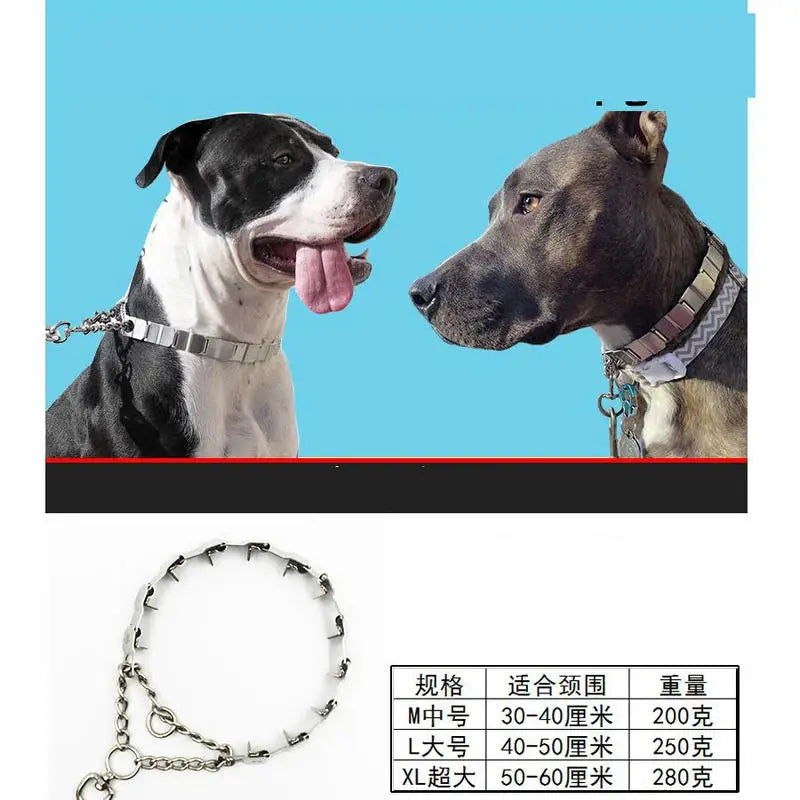 HQ DC01 Stainless Steel 38-68CM Adjustable Dog Training Chain Dog-Collar Choke Chain Pinch Collar For Giant dogs