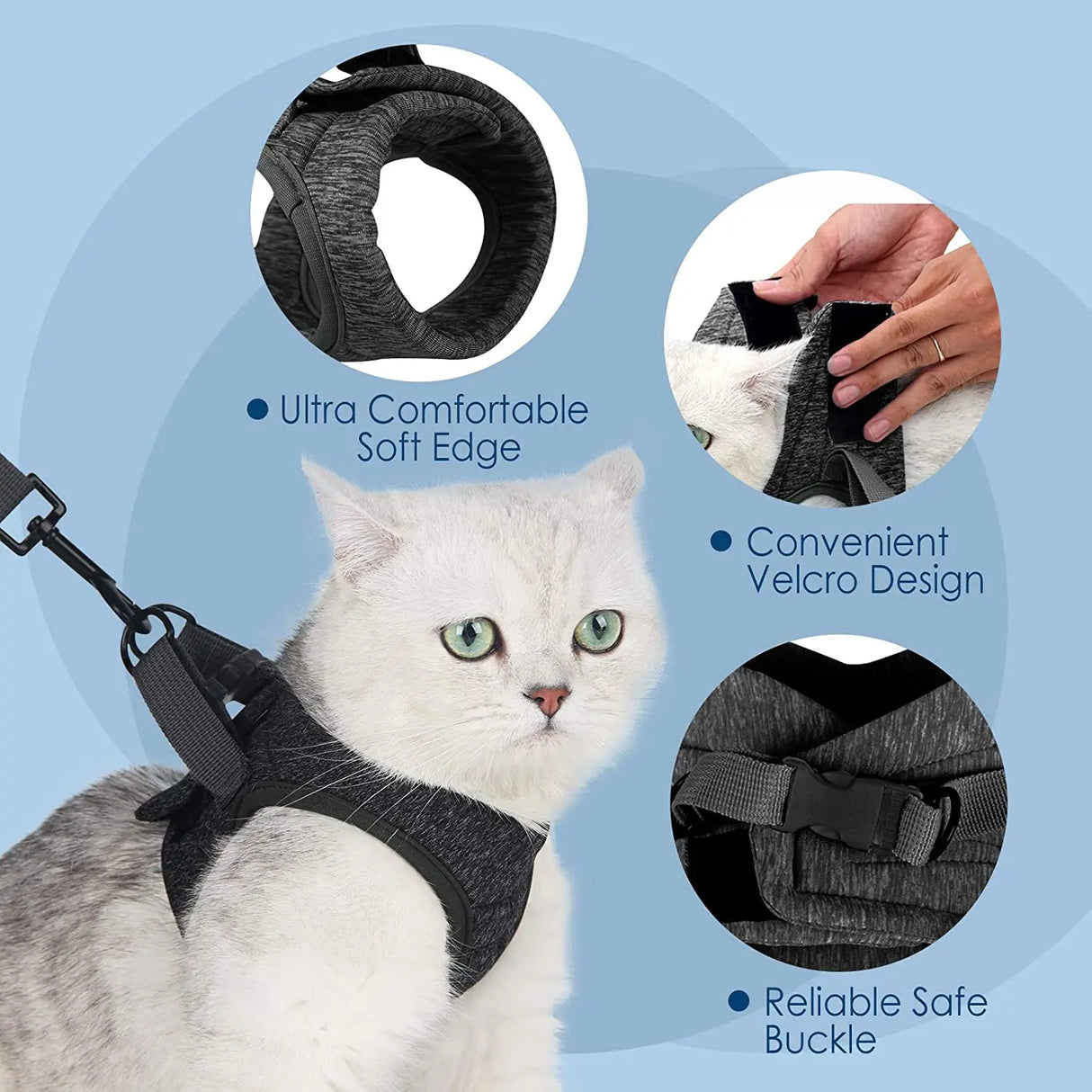 Adjustable Anti-Escape Small Cat Belt Kitten Harness Light Breathable Soft Pet Vest Wiring Harness Traction Belt Kitten Walking