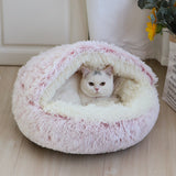 New Warm Dog Cat Bed Round Long Plush Cat's House Cave Pet Kitten Cushion Basket Sleepping Mat for Cats Small Dog Chihuahua Nest