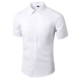 Summer Shirt for Men Daily Casual White Shirts Short Sleeve Button Down Slim Fit Male Social Blouse 4XL 5XL