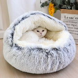 New Warm Dog Cat Bed Round Long Plush Cat's House Cave Pet Kitten Cushion Basket Sleepping Mat for Cats Small Dog Chihuahua Nest