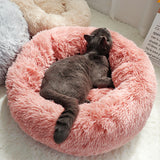 New Warm Dog Cat Bed Round Long Plush Cat's House Cave Pet Kitten Cushion Basket Sleepping Mat for Cats Small Dog Chihuahua Nest