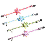 Floral Pet Cat Collar Dog Accessories Collier With Bell Chats Bow Bandana Sunflower Necklace Goats Supplies Breakaway Charm