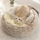 New Warm Dog Cat Bed Round Long Plush Cat's House Cave Pet Kitten Cushion Basket Sleepping Mat for Cats Small Dog Chihuahua Nest