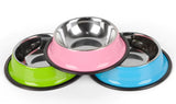 4 Colors Stainless Steel Dog Bowls,Lovely Pet Food Water Drink Dishes Feeder For Cat Puppy Dog