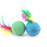 10pcs Pet Toys Latex Ball Cat Toy Foam Ball Feather Kitten Playing Cats Ball Toy