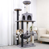 Domestic Delivery Big Cat Tree Tower Condo Furniture Scratch Post Cat Jumping Toy with Ladder for Kittens Pet House Play