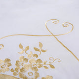 White Egyptian Cotton Bedding set US King Queen size Chic Golden Embroidery Bedding sets Super Soft Bed sheet set Duvet cover