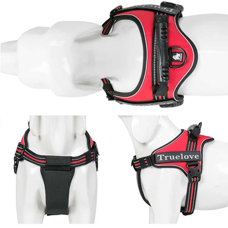 Truelove Dog Harness No-Pull Reflective Stitching Ensure Two Ways Using Explosion-proof Outdoor Adventure Big Dog Puppy TLH5753