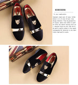 Men dress shoes Wedding Party shoes Loafers Fashion Tiger Gold metal Men Flats factory wholesale dropshiping ST359