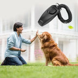 LanLan 2 in1 Dog Pet Puppy Cat Training Clicker Whistle Click Trainer Obedience Black