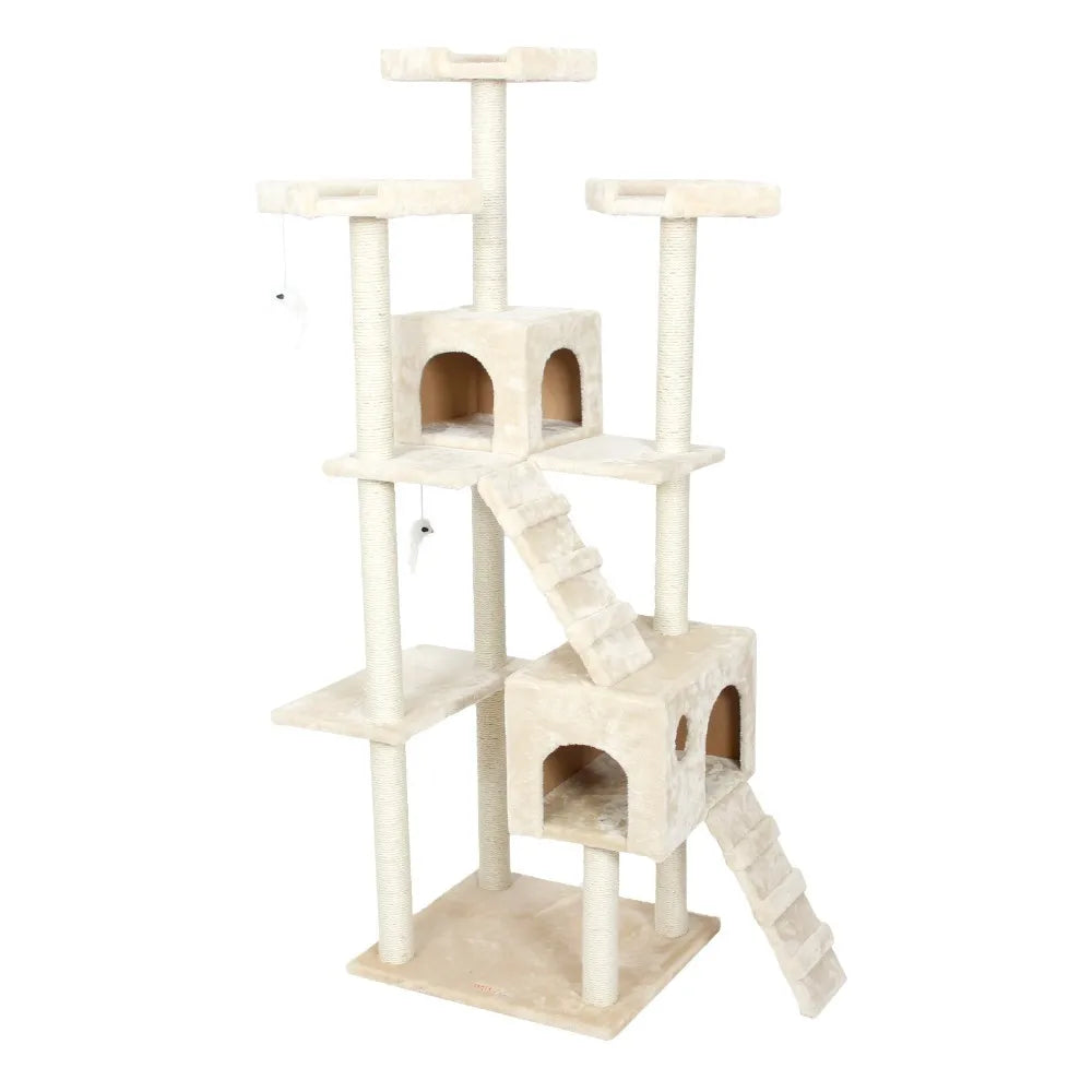 Domestic Delivery Big Cat Tree Tower Condo Furniture Scratch Post Cat Jumping Toy with Ladder for Kittens Pet House Play