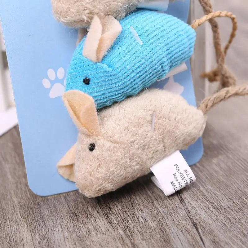 3Pcs/Set Rat Squeak Noise Sound Toy Pet Cat Kitten Scratching Plush Mouse Playing Toy