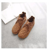 Careaymade-New style Head layer cowhide pure handmade weave shoes,the retro art mori girl shoes,lady Casual shoes,Any color