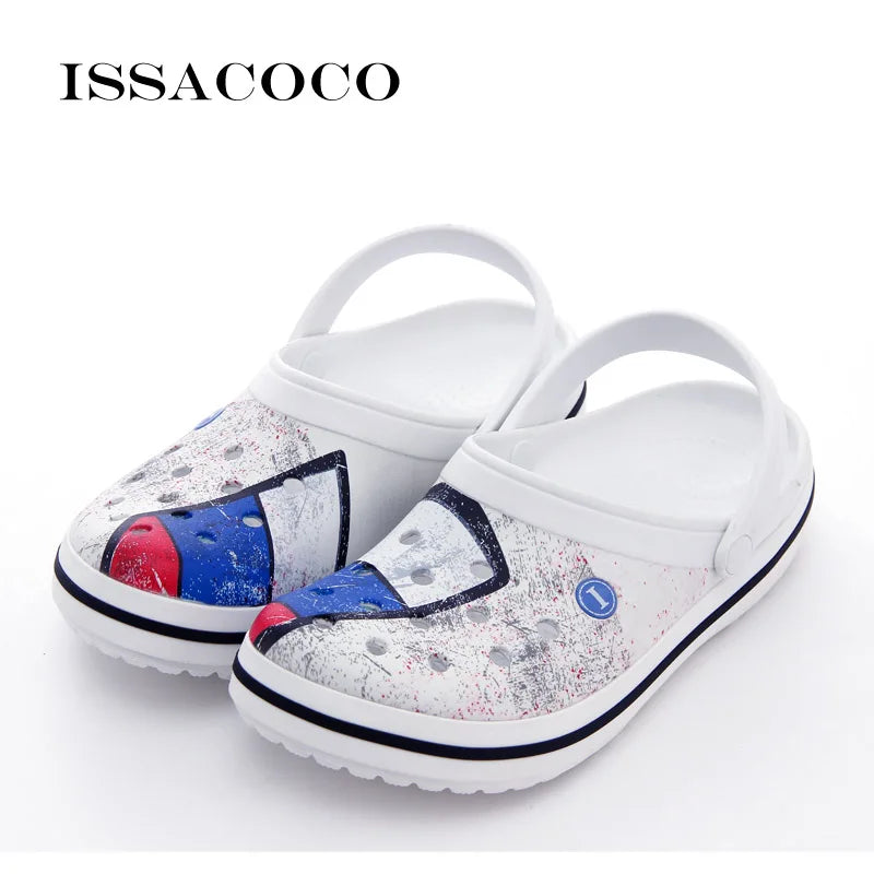 ISSACOCO Men's Linen Flip Flops Striped Ribbon Sandals Flat EVA Non-Slip Linen Slides Home Slippers Man Casual Straw Beach Shoes