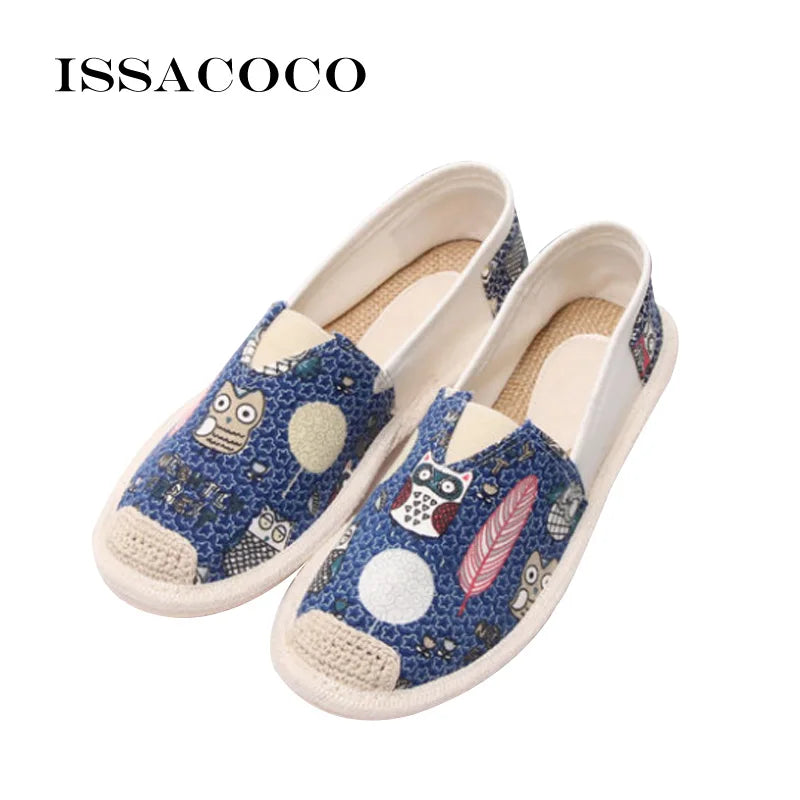 ISSACOCO Men's Linen Flip Flops Striped Ribbon Sandals Flat EVA Non-Slip Linen Slides Home Slippers Man Casual Straw Beach Shoes