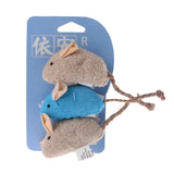 3Pcs/Set Rat Squeak Noise Sound Toy Pet Cat Kitten Scratching Plush Mouse Playing Toy