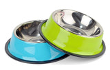 4 Colors Stainless Steel Dog Bowls,Lovely Pet Food Water Drink Dishes Feeder For Cat Puppy Dog