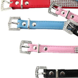 4 Sizes PU Leather Rhinestones Dog Harness Safety Comfortable Dress Up Pet Harness Collar For Small Medium Large Dog