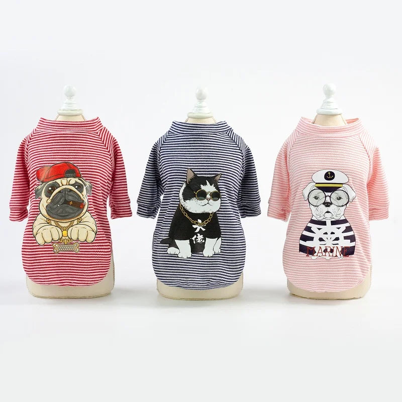 Cute Small Dogs Pajamas For Pet Dogs Cat Clothes Puppy Jumpsuit For Dog Coat For Chihuahua Pomeranian Dogs Print Clothing Shirt