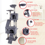 Domestic Delivery Big Cat Tree Tower Condo Furniture Scratch Post Cat Jumping Toy with Ladder for Kittens Pet House Play