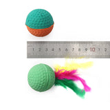 10pcs Pet Toys Latex Ball Cat Toy Foam Ball Feather Kitten Playing Cats Ball Toy