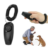 LanLan 2 in1 Dog Pet Puppy Cat Training Clicker Whistle Click Trainer Obedience Black