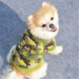 Warm Fleece Pet Dog Clothes Cute Skull Printed Pet Coat Puppy Dogs Shirt Jacket French Bulldog Pullover Camouflage Dog Clothing