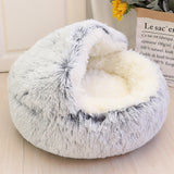 New Warm Dog Cat Bed Round Long Plush Cat's House Cave Pet Kitten Cushion Basket Sleepping Mat for Cats Small Dog Chihuahua Nest