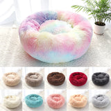 New Warm Dog Cat Bed Round Long Plush Cat's House Cave Pet Kitten Cushion Basket Sleepping Mat for Cats Small Dog Chihuahua Nest