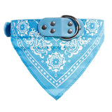 Pet Bandanas Collar for Dogs Cats Adjustable PU Leather Triangular Bibs Scarf Collar with Paisley Pattern for Puppy Accessories