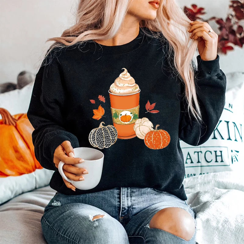 Fashion Crewneck Pullover Halloween Classical Festival Top New Fall Sweatshirt Thanksful Greatul and Blessed  Women