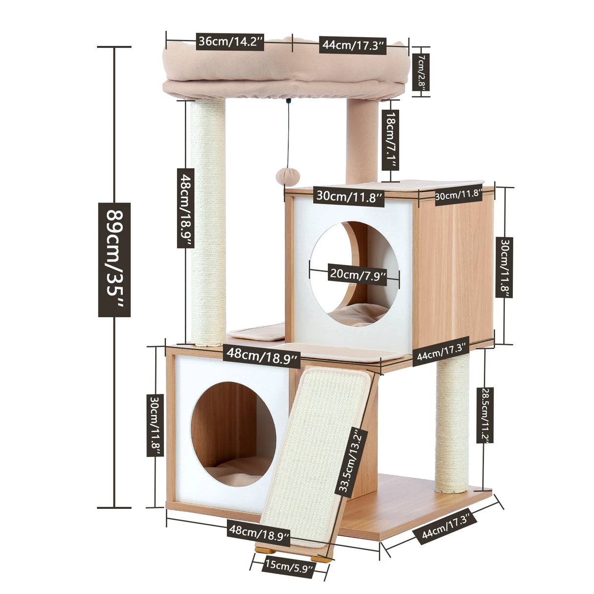 Domestic Delivery Big Cat Tree Tower Condo Furniture Scratch Post Cat Jumping Toy with Ladder for Kittens Pet House Play