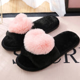 Women Indoor Warm Home Slippers Bedroom Cute Heart Pattern Non-slip Soft Comfort Plush House Slippers Shoes Autumn Winter