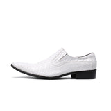 Spring High Quality White Snake Skin Slip On Men Dress Shoes Genuine Leather Party Wedding Flats Formal Loafer Sapato Masculino