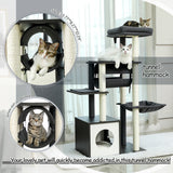 Domestic Delivery Big Cat Tree Tower Condo Furniture Scratch Post Cat Jumping Toy with Ladder for Kittens Pet House Play