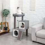 Domestic Delivery Big Cat Tree Tower Condo Furniture Scratch Post Cat Jumping Toy with Ladder for Kittens Pet House Play