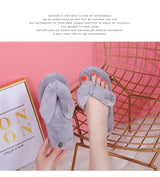 Warm Fluffy Slippers Women Cozy Faux Fur Cross Indoor Floor Slides Flat Soft Furry Shoes Ladies Female Celebrities Flip Flops