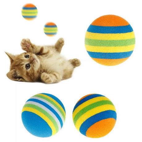 10Pcs Colorful Pet Ball Toys Interactive Fetching Catching Ball Colorful EVA Catching Balls for Medium Dog Puppy Home