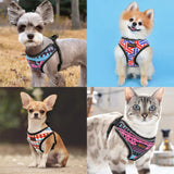 Mesh Nylon Cat Harness Reflective Kitten Dog Vest Harnesses Small Dogs Cats Printed Harness Vests Chihuahua Yorkshire