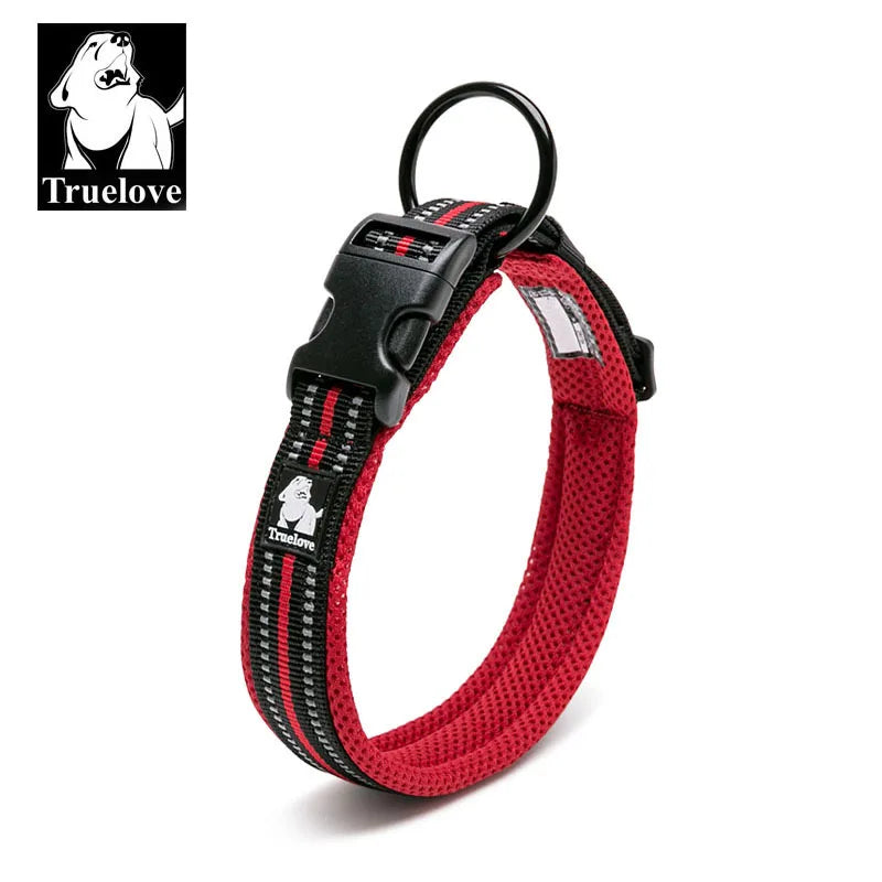 Truelove Nylon Dog Collar Padded Wide Dog Collars For Big Small Dogs Soft Reflective Collar Dog Training Cat Pet Collier Chien