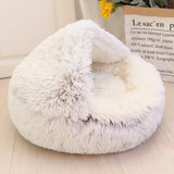 New Warm Dog Cat Bed Round Long Plush Cat's House Cave Pet Kitten Cushion Basket Sleepping Mat for Cats Small Dog Chihuahua Nest