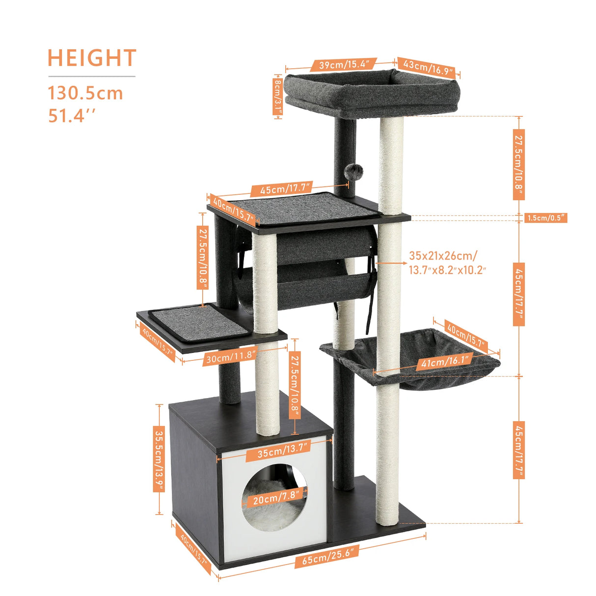 Domestic Delivery Big Cat Tree Tower Condo Furniture Scratch Post Cat Jumping Toy with Ladder for Kittens Pet House Play