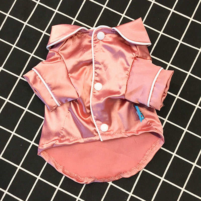 Soft Silk Dog Pajamas French Bulldog Pajamas Pet Coat Clothing For Small Dogs Summer Pet Clothes Shih Tzu Puppy Cat Shir