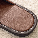 Home Leather Slippers Men and Women Spring 2024 New Non-slip Waterproof Floor Shoes Anti-odor Soft Sole males Indoor Slides